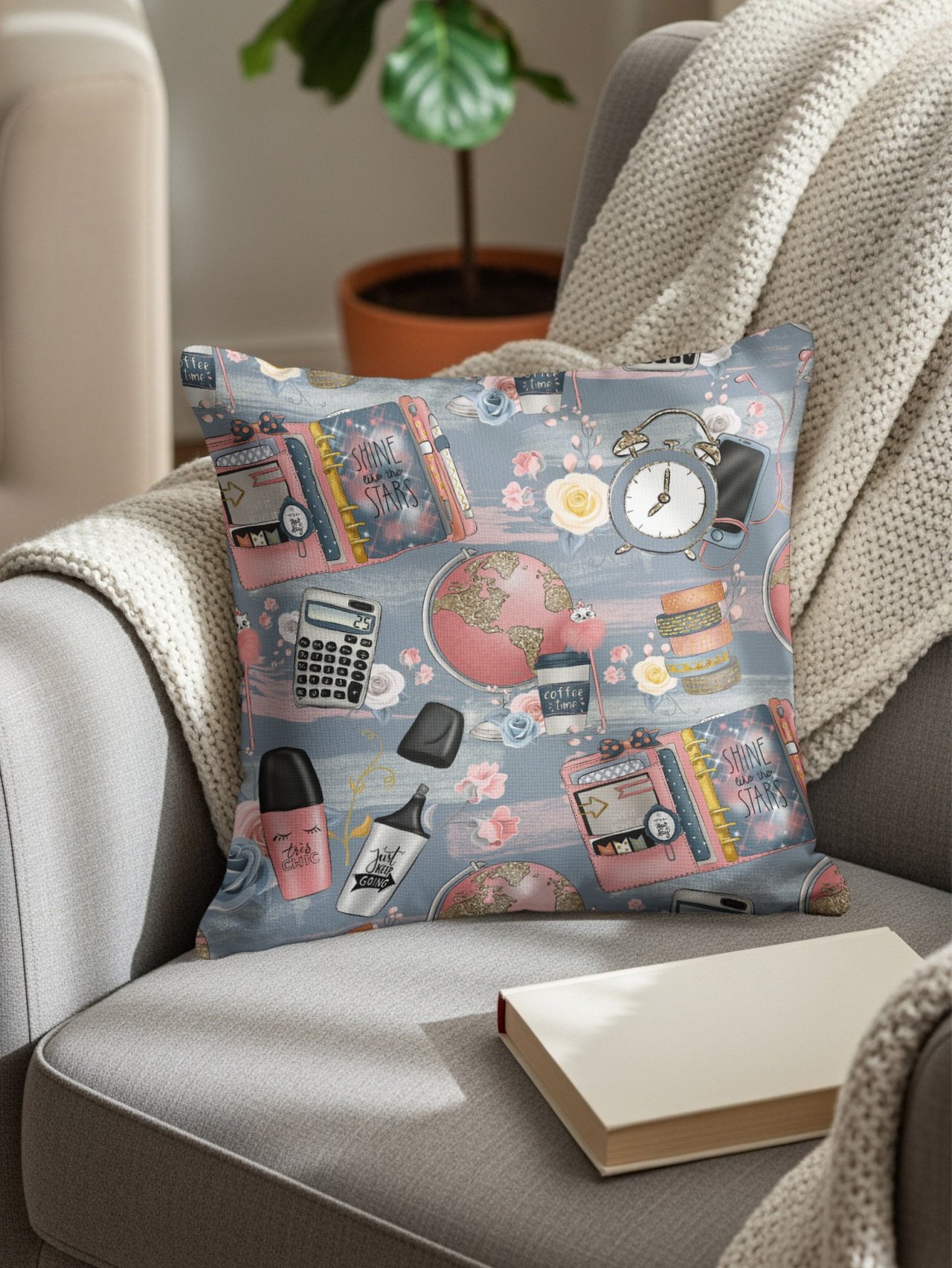 Back To School Design Ipone Tough Case, Tote Bag, Throw Pillow, Floral Globes