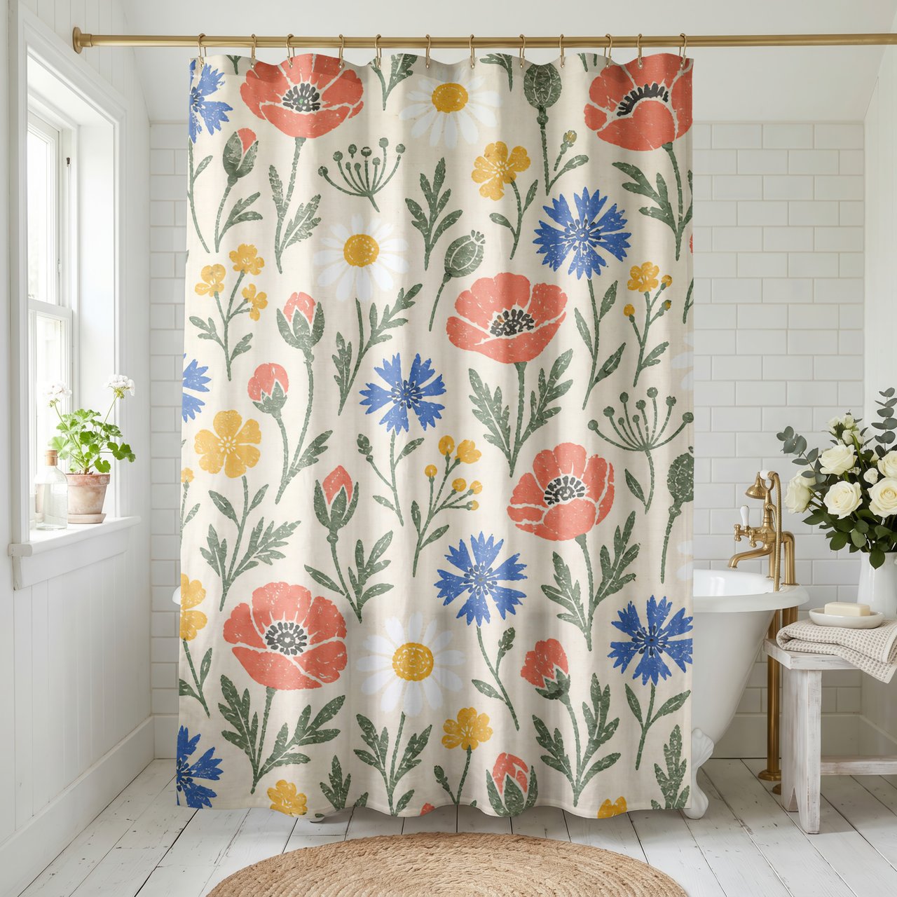 Wild Meadow Botanical Shower Curtain