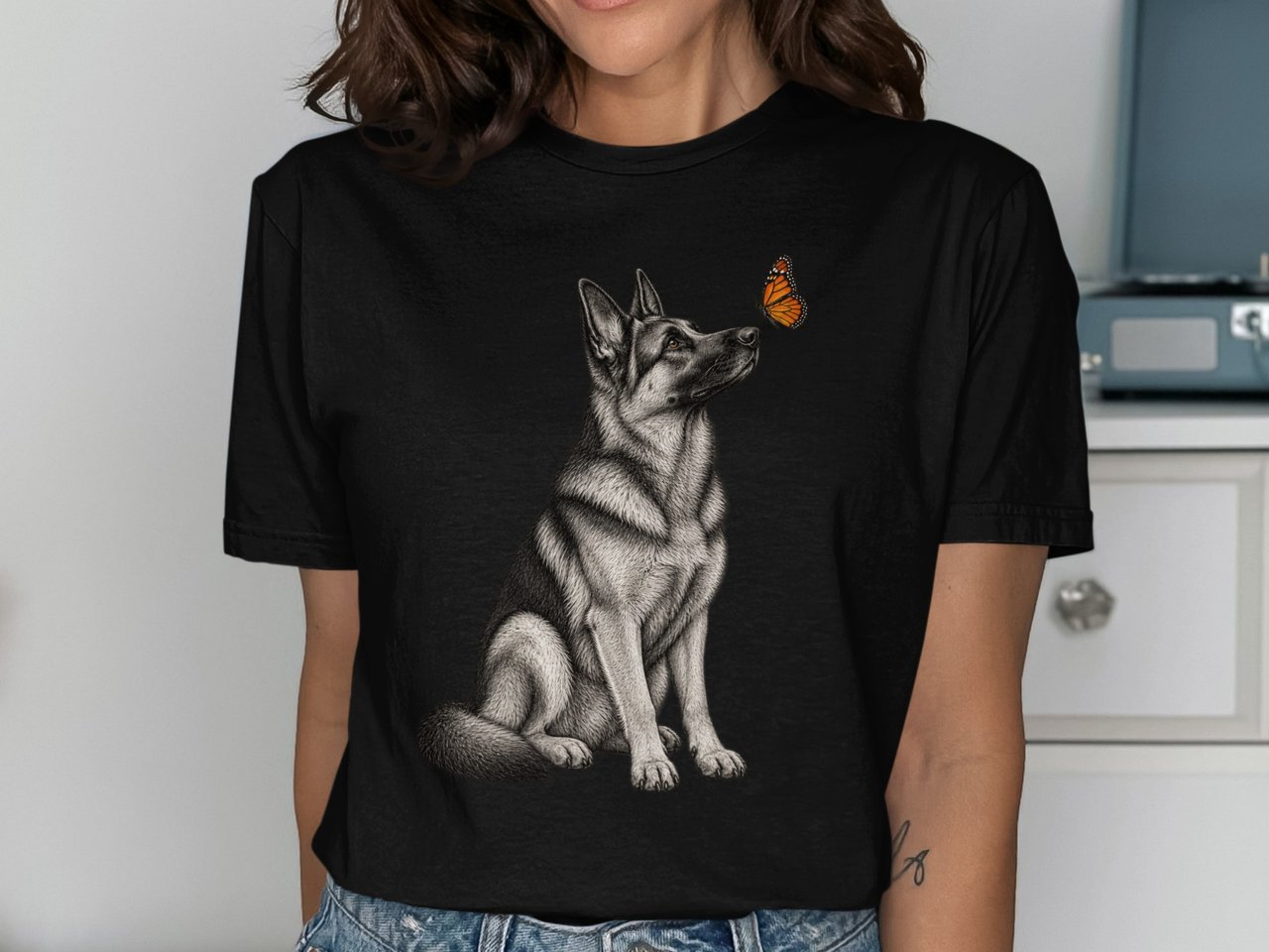 German Shepherd Butterfly Tee