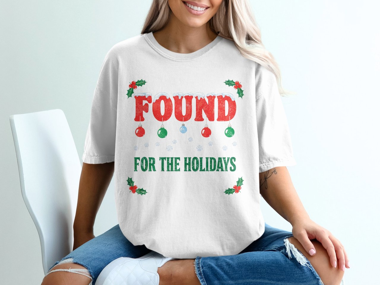 Found for the Holidays T-Shirt, Christmas Found Family Tee, Funny Holiday Movie Shirt, Festive Couple Gift