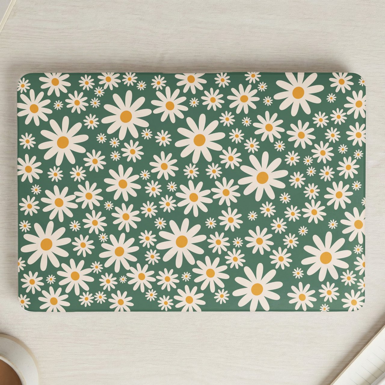 Green Daisy Floral MacBook Case