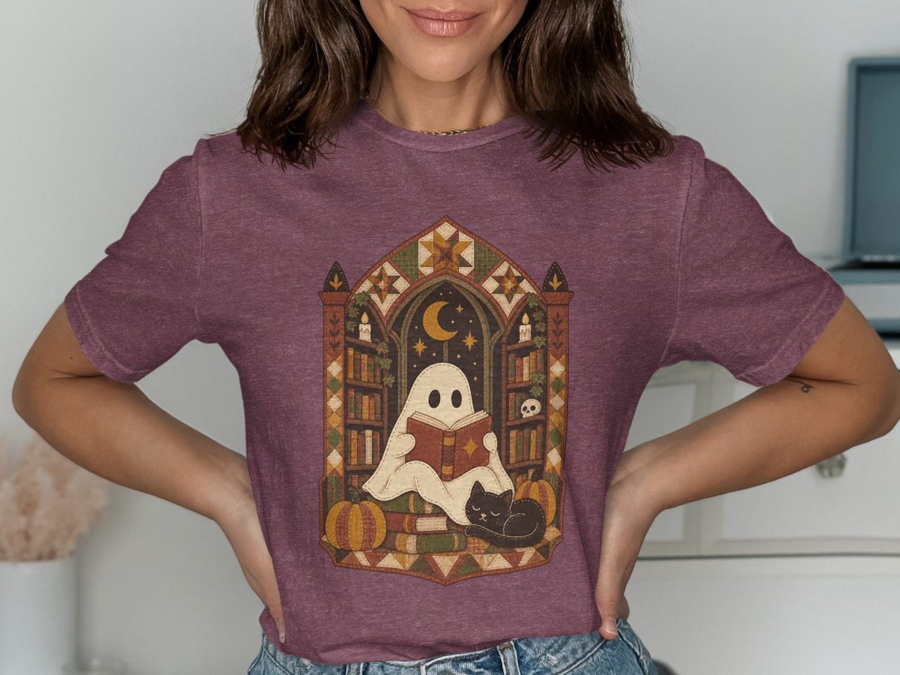 Cozy Bookish Ghost Tee