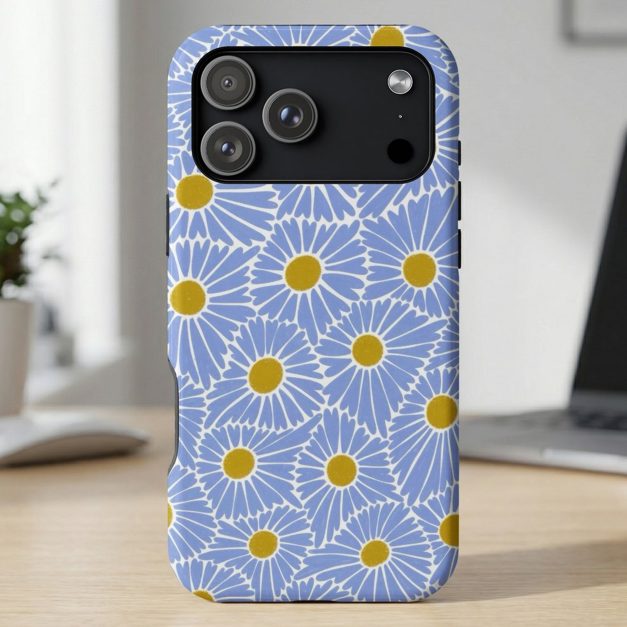 Blue Daisy Floral MagSafe® Phone Case