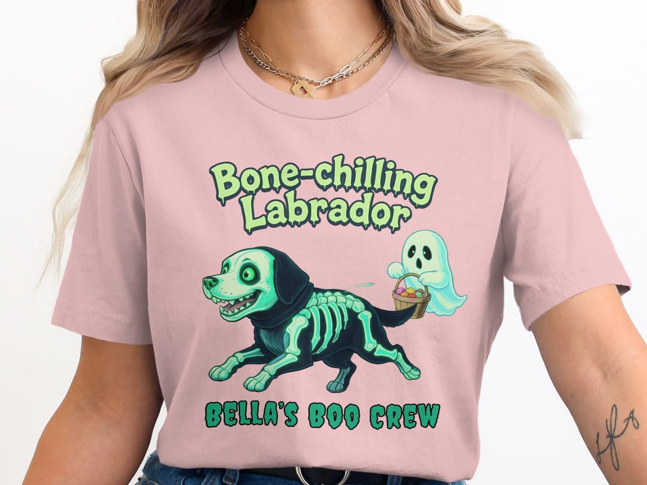 Bone-Chilling Labrador Ghost Dog Sweatshirt, Halloween Bella's Boo Crew Top