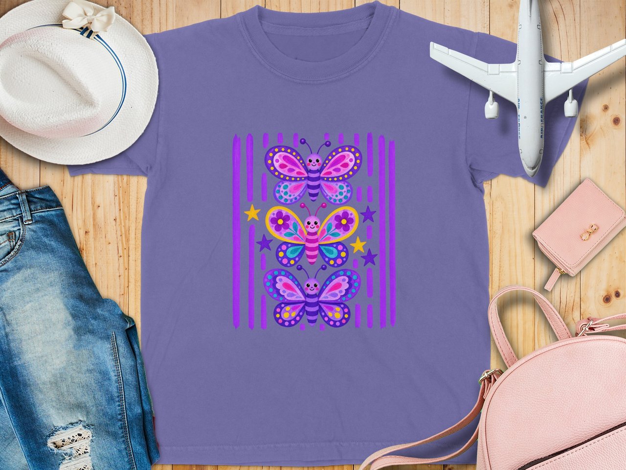 Cute Purple Butterflies Tee