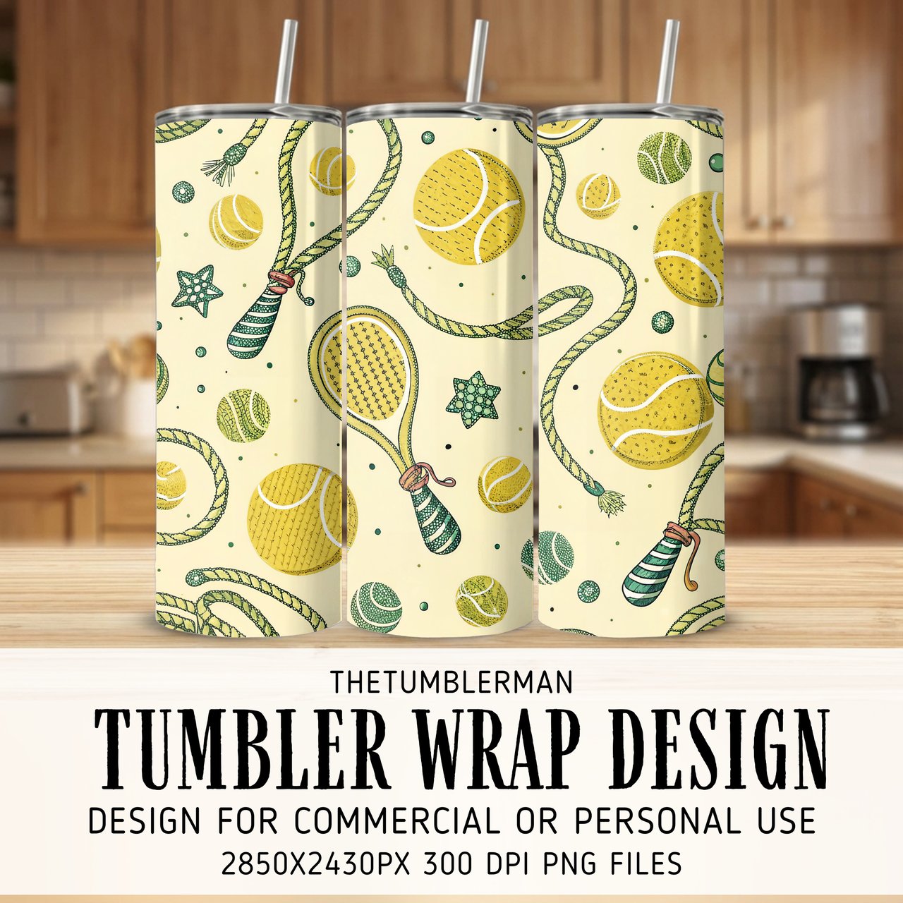 Retro Racket & Rope Digital Design Size Bundle Png