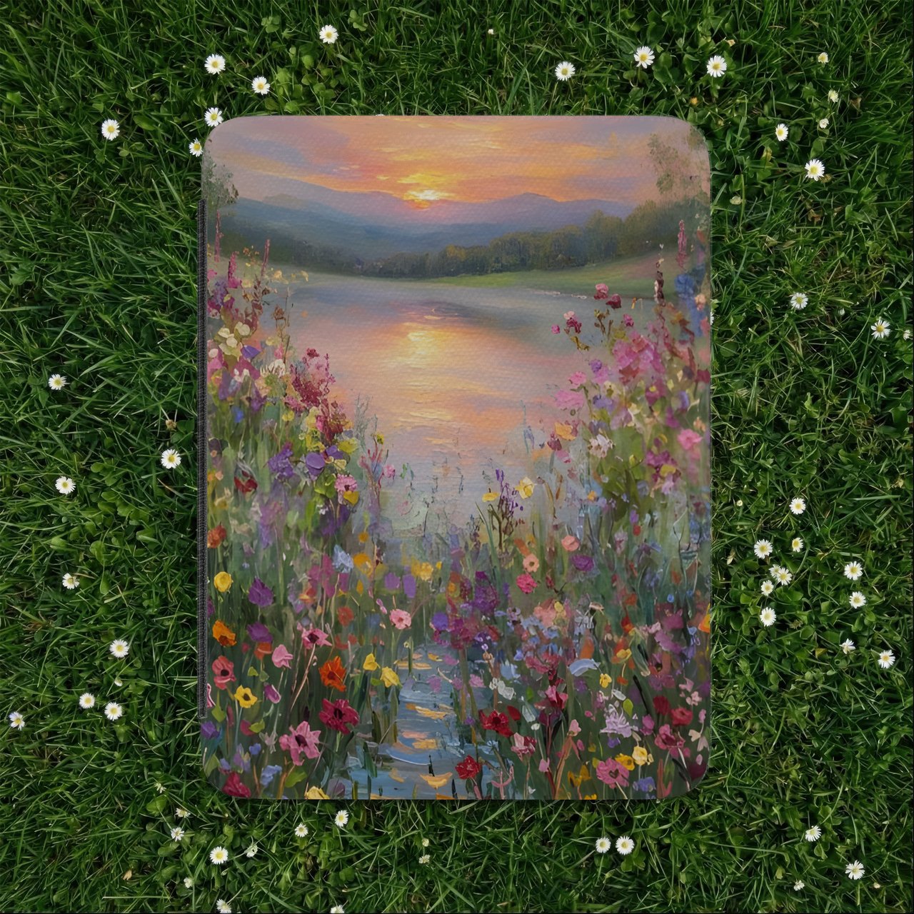 Wildflower Sunset Lake Kindle Case