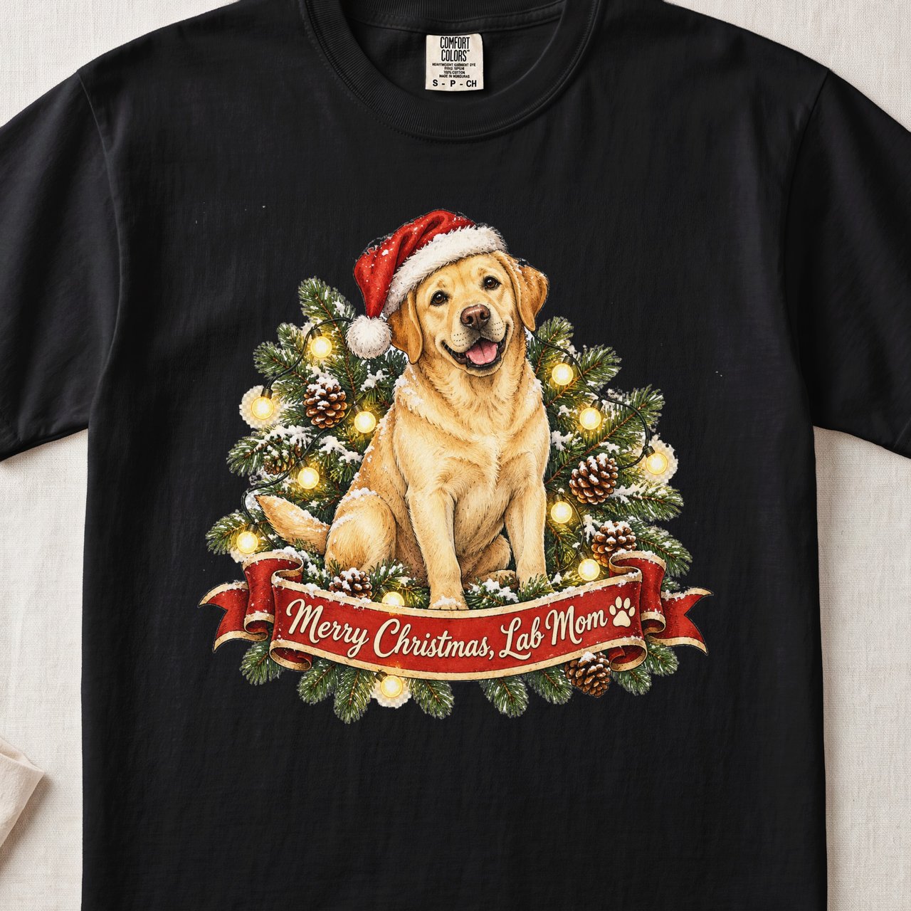 Merry Christmas Lab Mom Shirt – Labrador Retriever Holiday Tee
