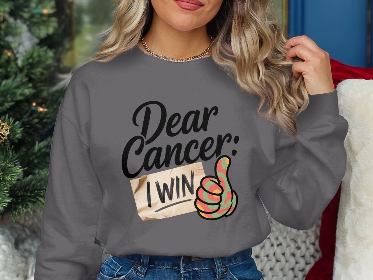 Cancer fighting t-shirt, Dear Cancer I Win Tee, Cancer Awareness, Thumbs Up, Motivational Shirt, Inspirational, Fight Cancer T-Shirt