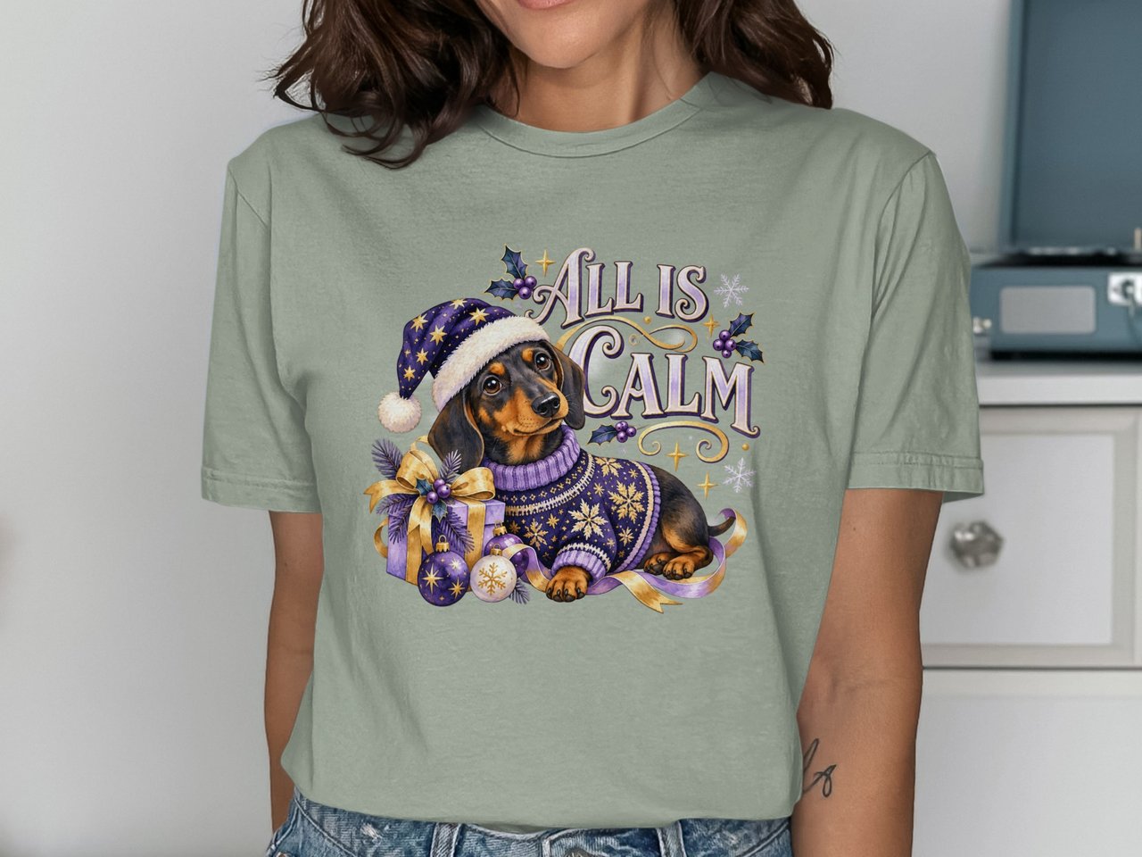 All Is Calm Dachshund Tee