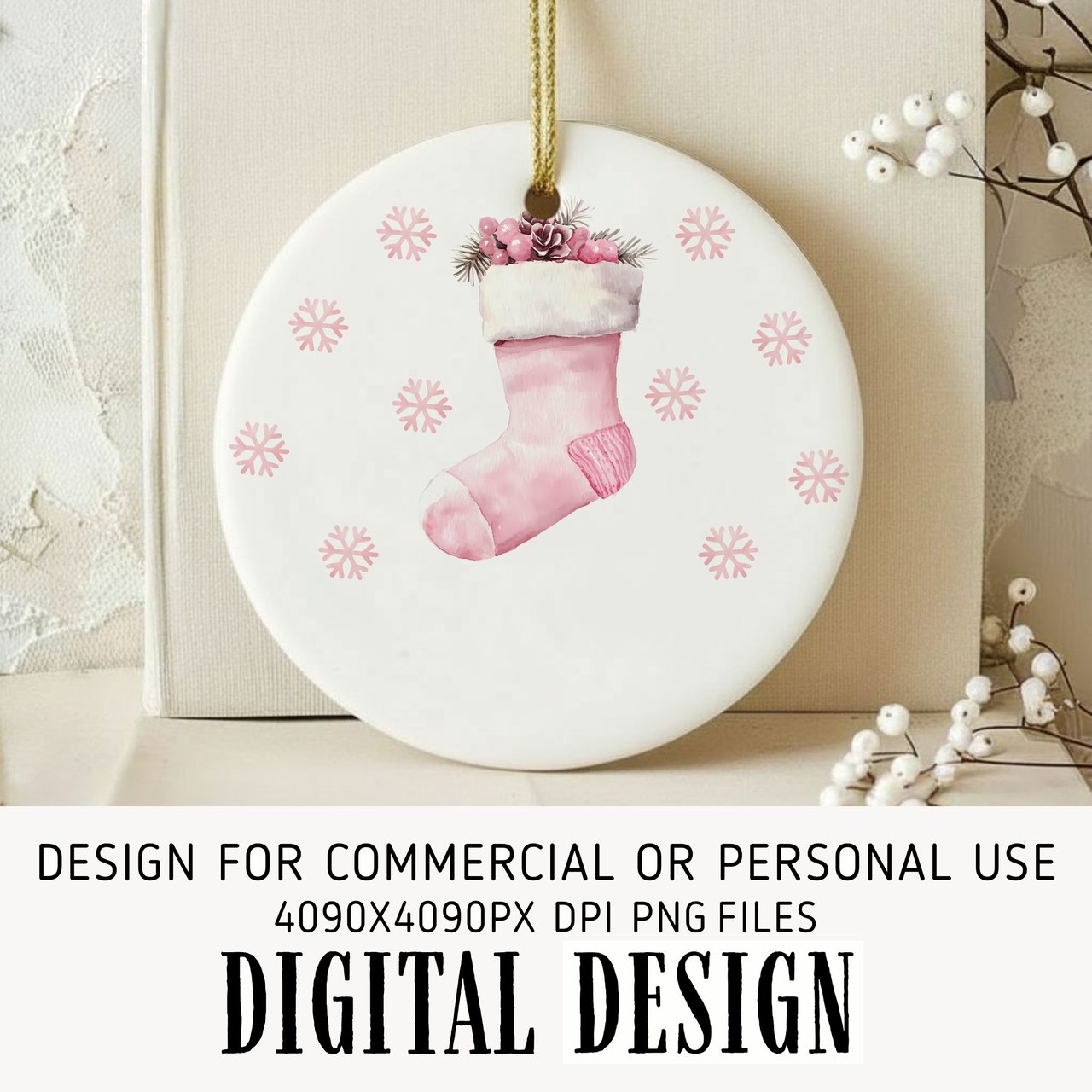 Baby First Christmas Stocking Digital Art
