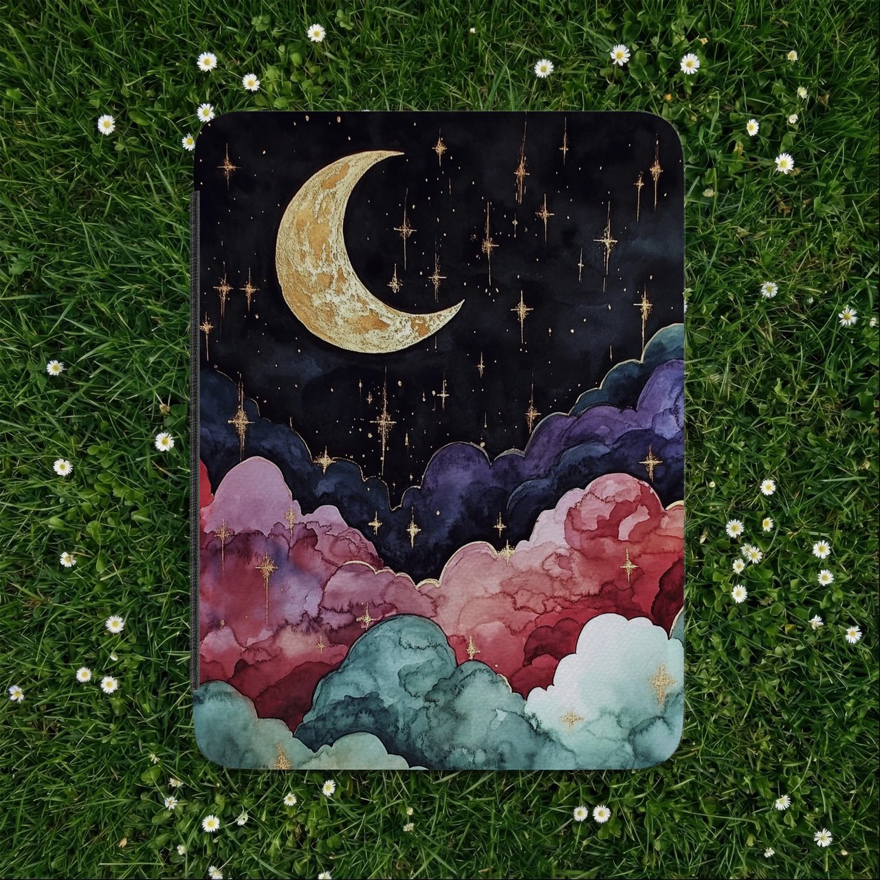 Celestial Moon and Clouds Kindle Case