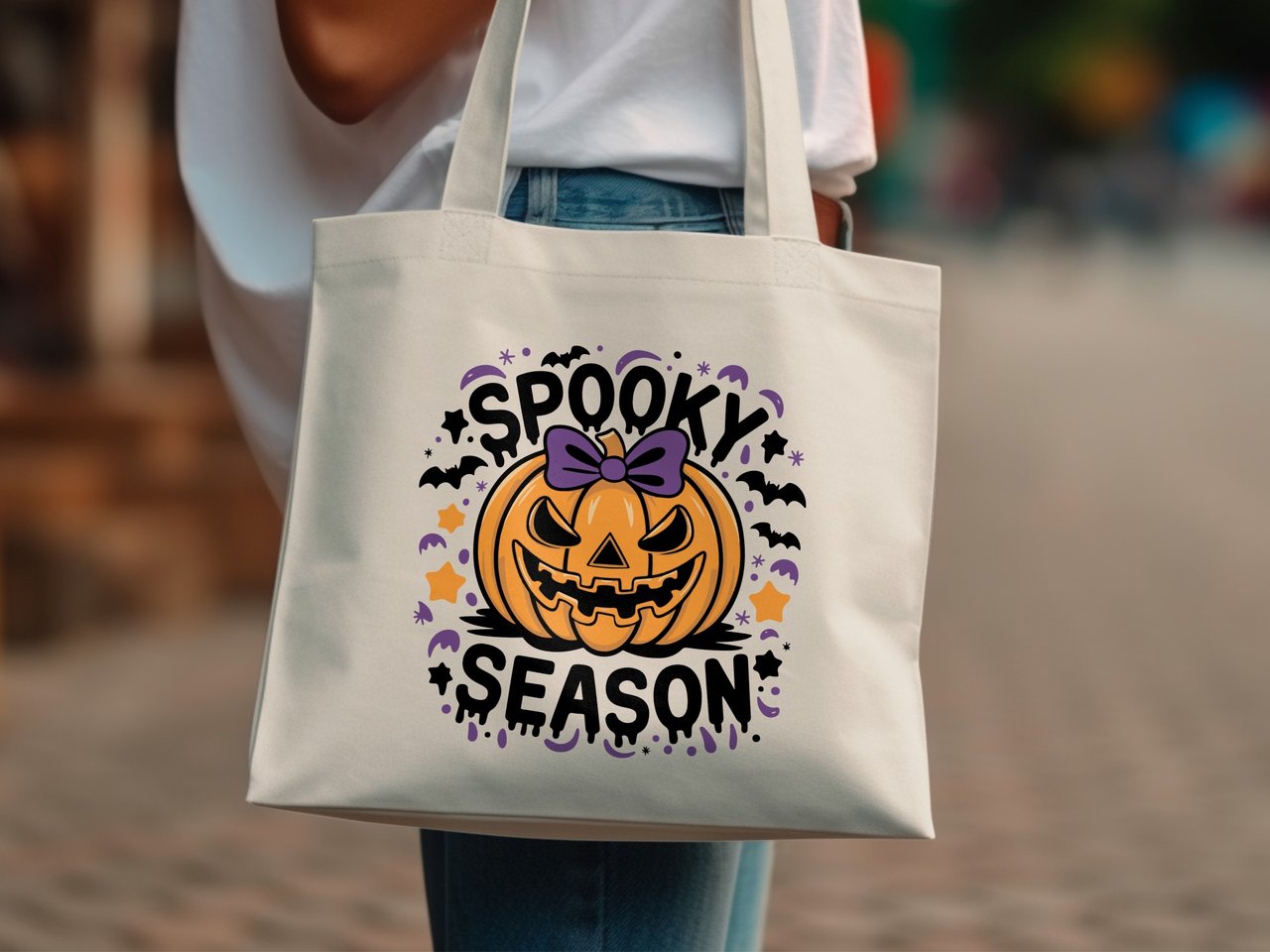 Spooky Season Pumpkin Tote Bag