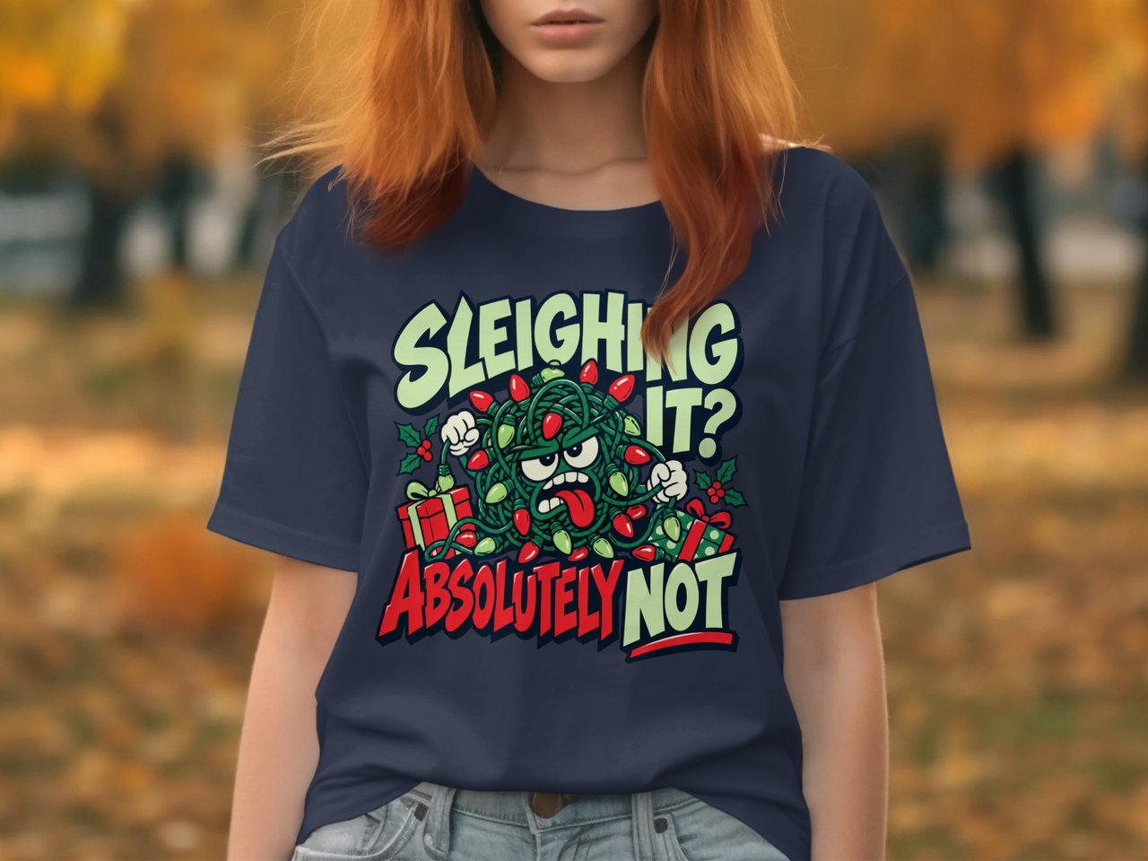 Sleighing It Absolutely Not Tee