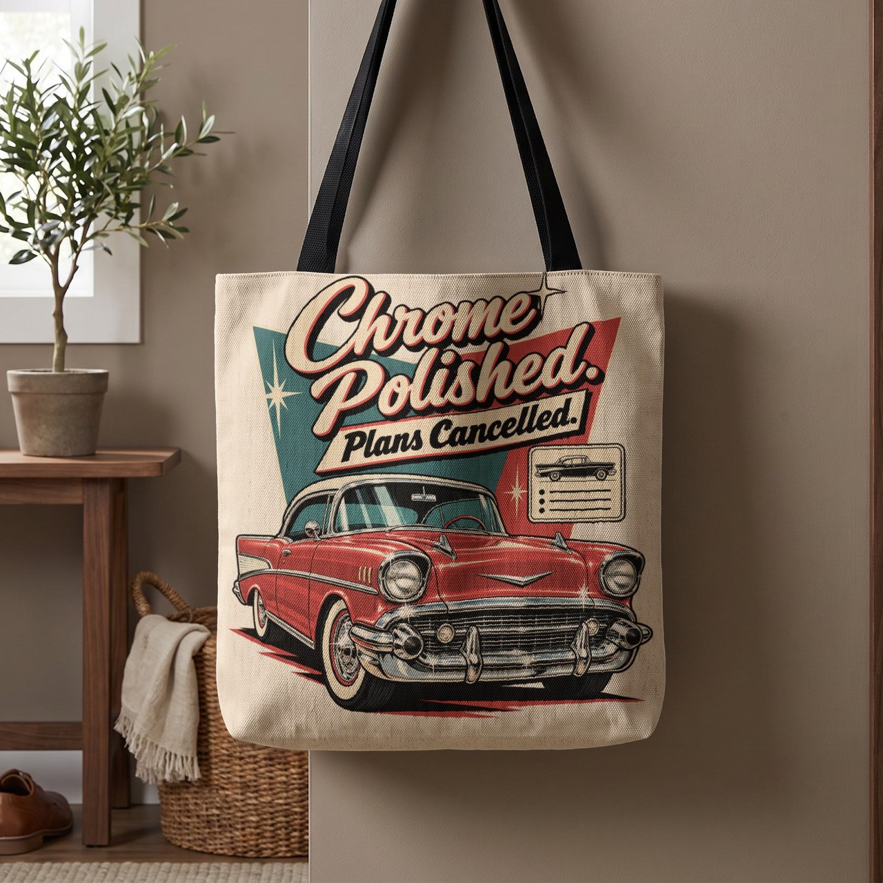 Chrome Polished Plans Cancelled Tote Bag