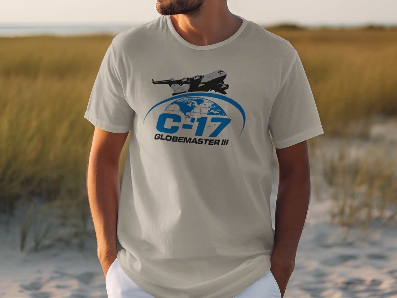 C-17 Globemaster III T-Shirt, Air Force Military Aircraft Tee, Aviation Fan Pilot Gift for Him, Veteran Shirt
