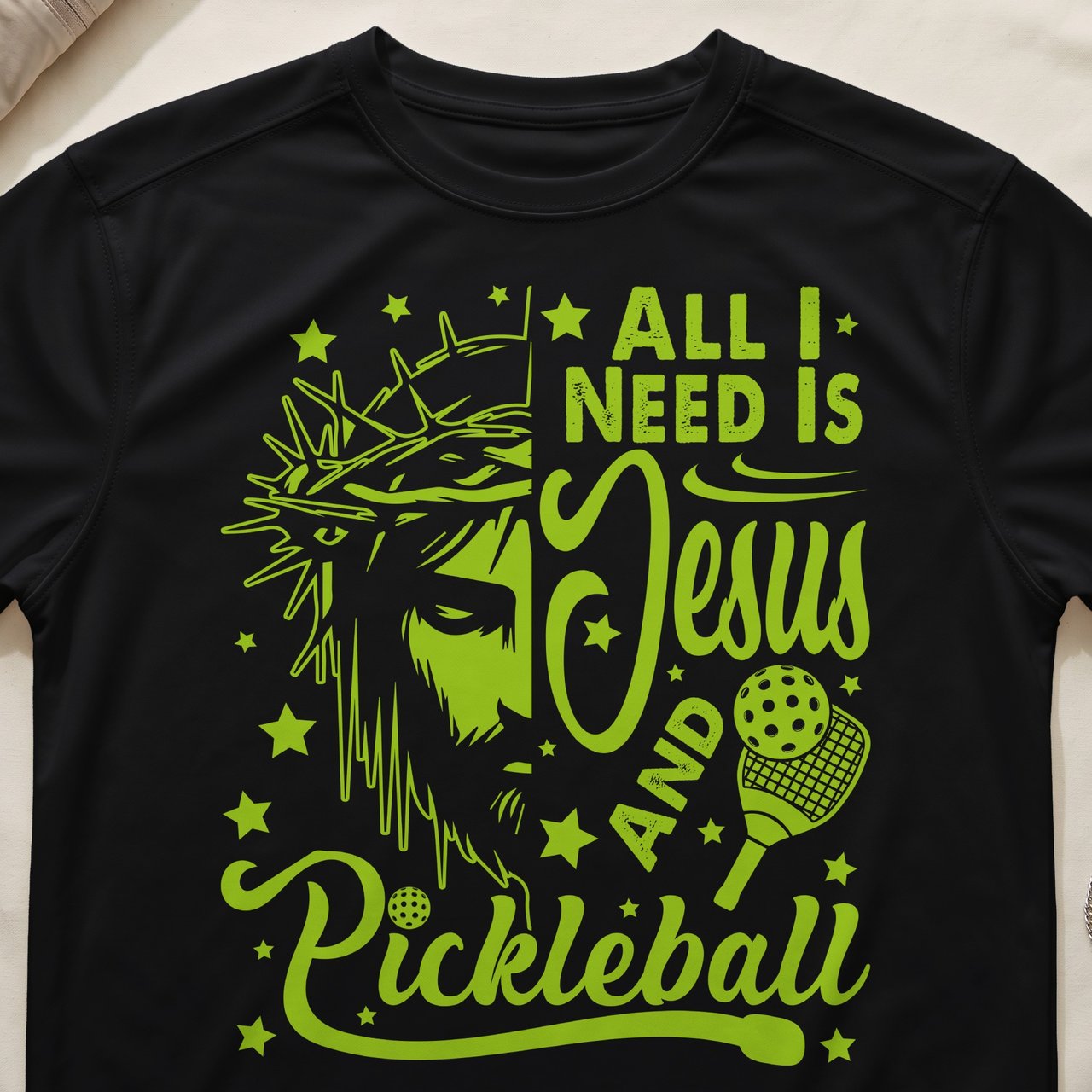 Pickleball Sport-Tek Performance Tee, All I Need Is Jesus and Pickleball, Moisture Wicking Court Apparel