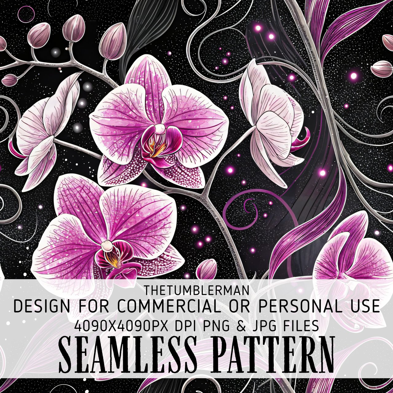 Orchid Tumbler Design Digital Paper, Floral Backgrounds, Junk Journal, Printable PNG, Colorful Flower Scrapbooking, Flowers Tumbler