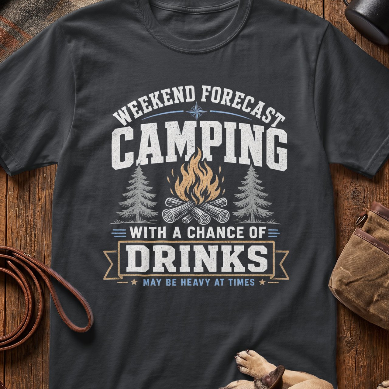 Weekend Forecast Camping & Drinks T-Shirt