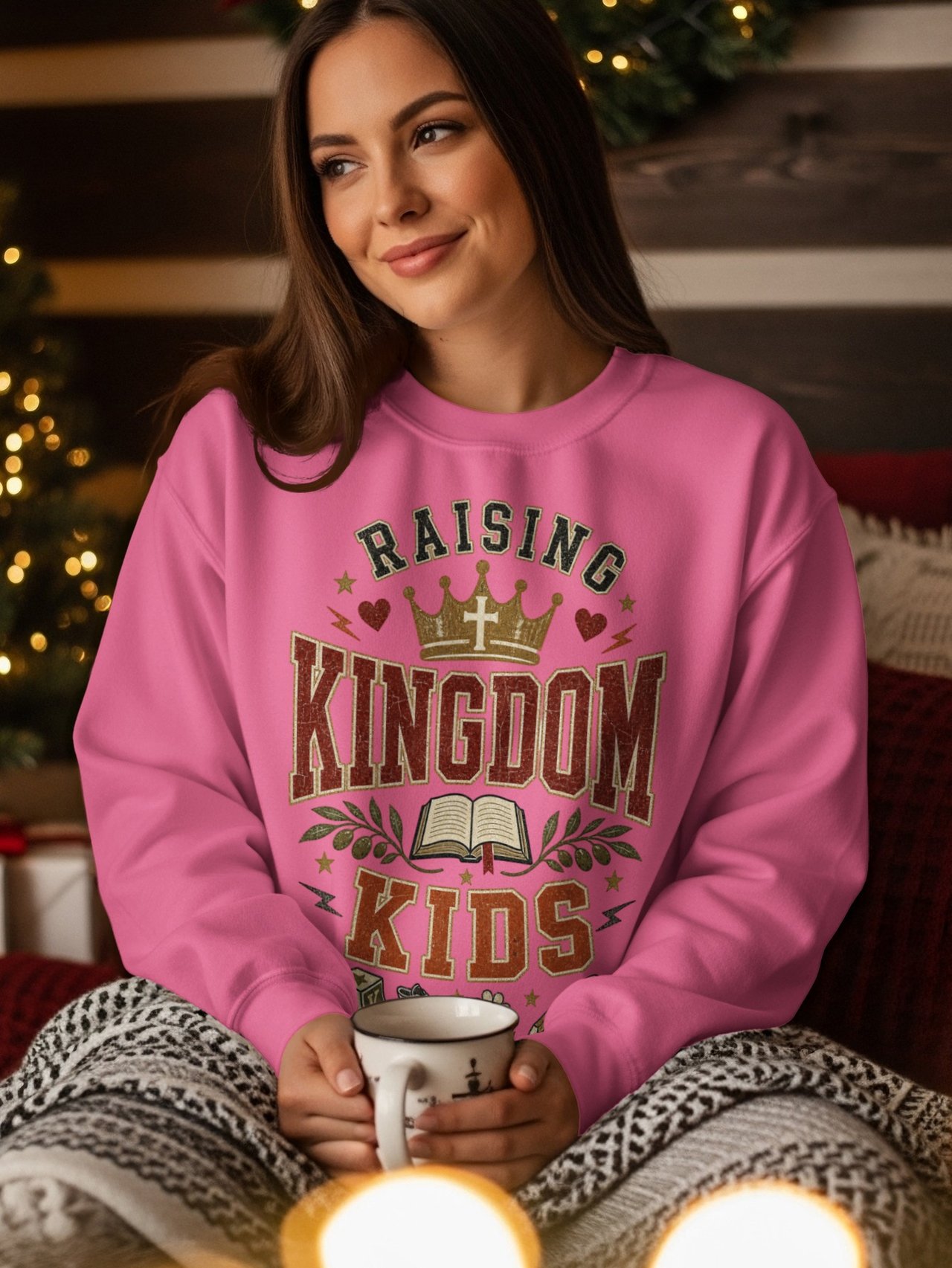 Raising Kingdom Kids Distressed Print for Christian Mom, Faith-Based Parent Gift, Religious Family Other