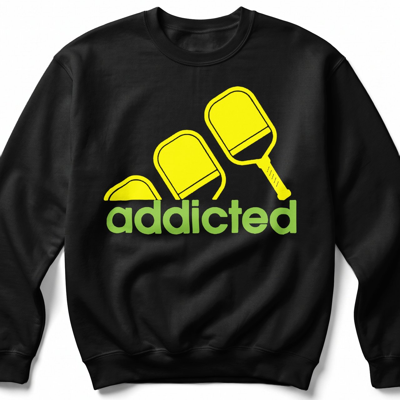 Pickleball Gildan Crewneck Sweatshirt, Addicted, Court Warm Up Layer for Passionate Players