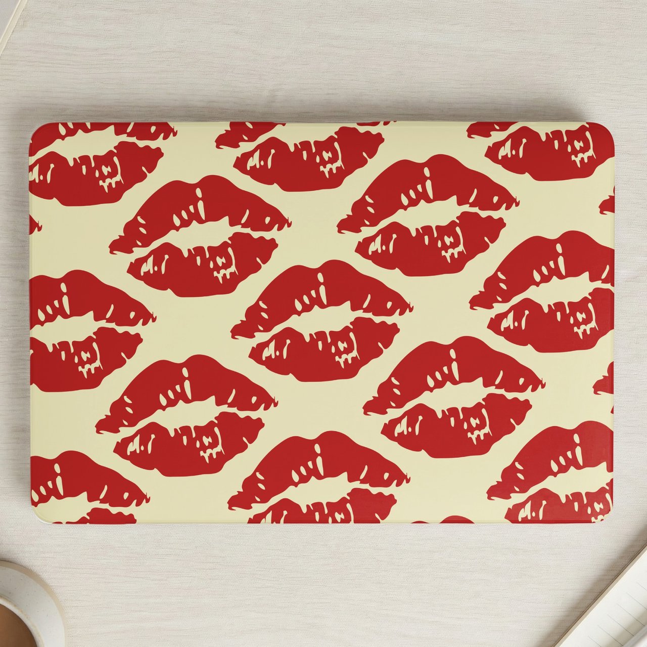 Red Lipstick Kisses MacBook Case