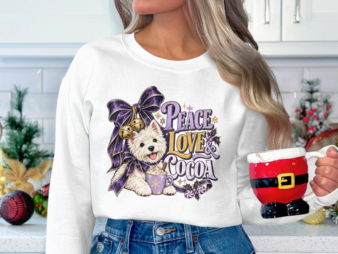 Peace Love And Cocoa Westie Tee