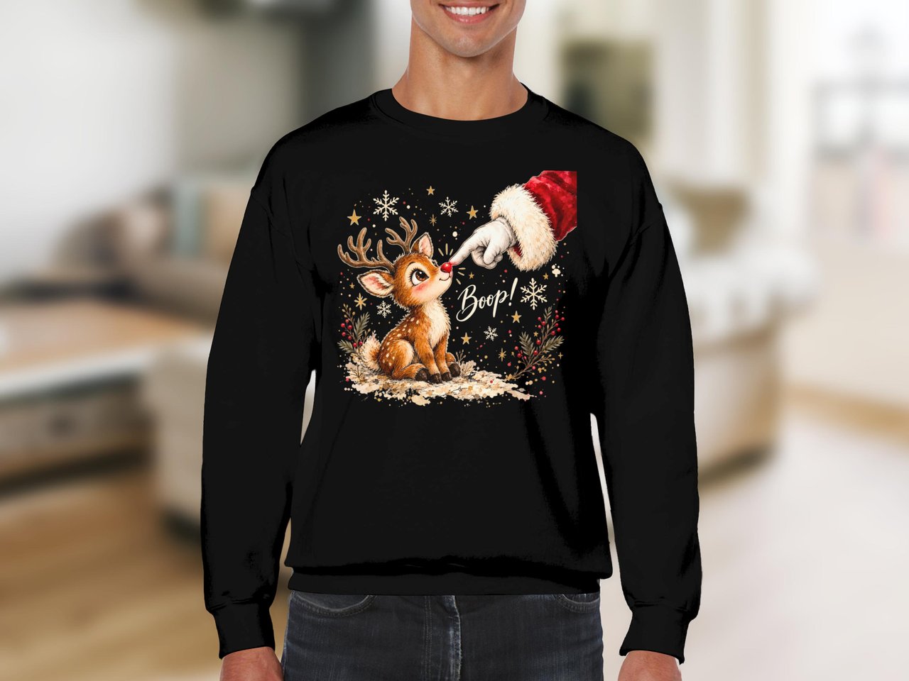 Santa Boop Reindeer Sweatshirt