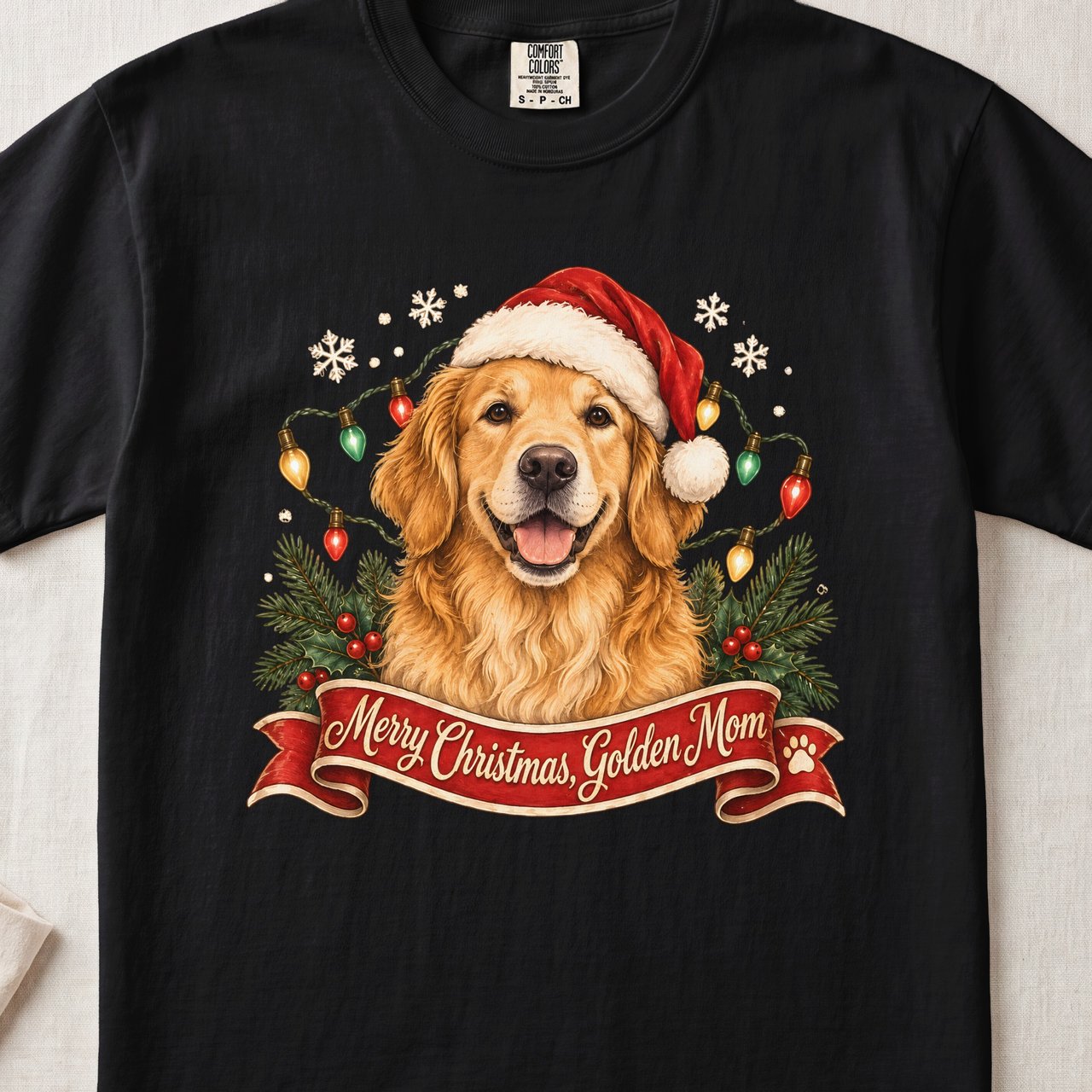 Merry Christmas Golden Mom Shirt – Golden Retriever Holiday Tee