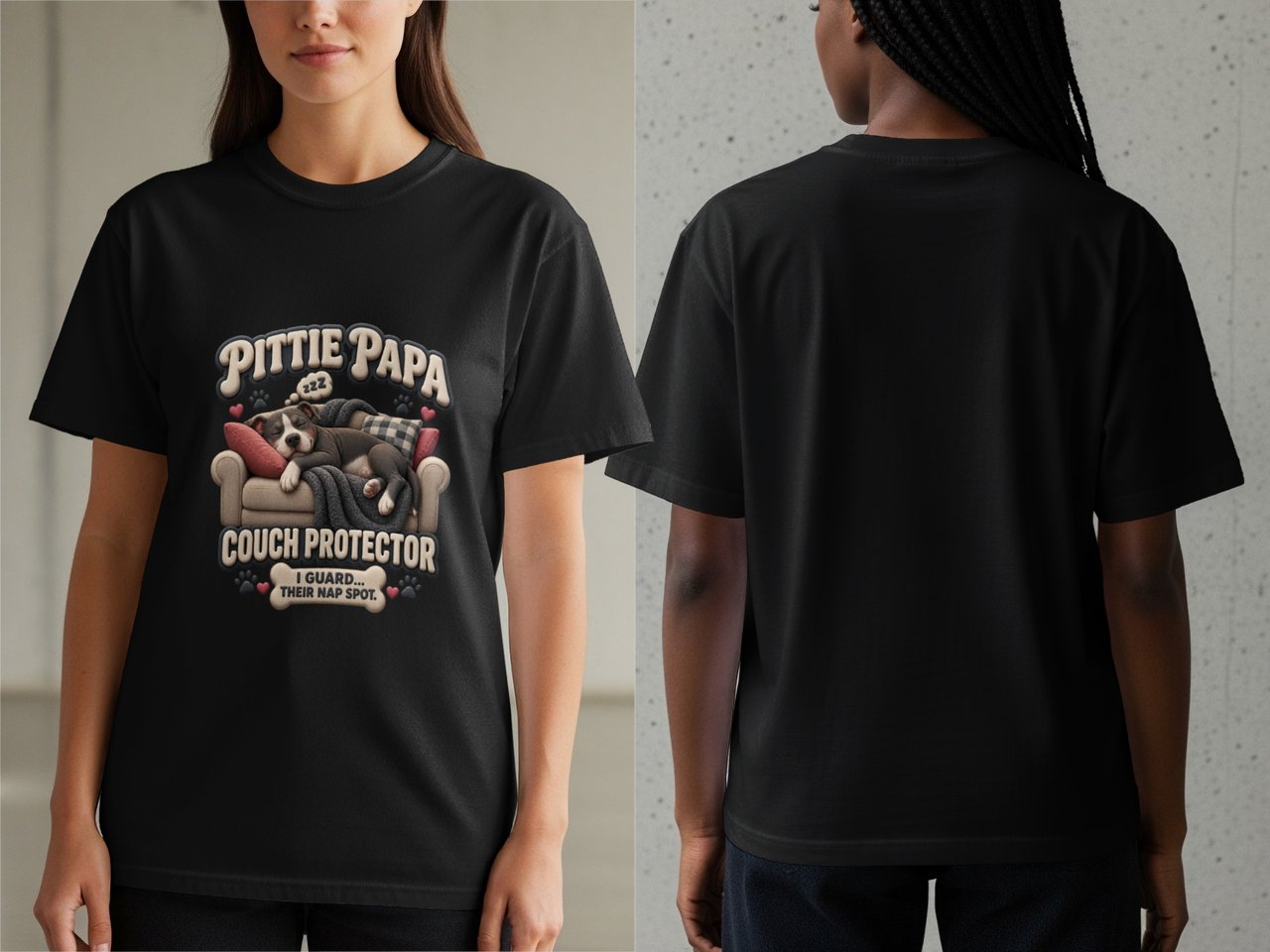 Pittie Papa Couch Protector Tee
