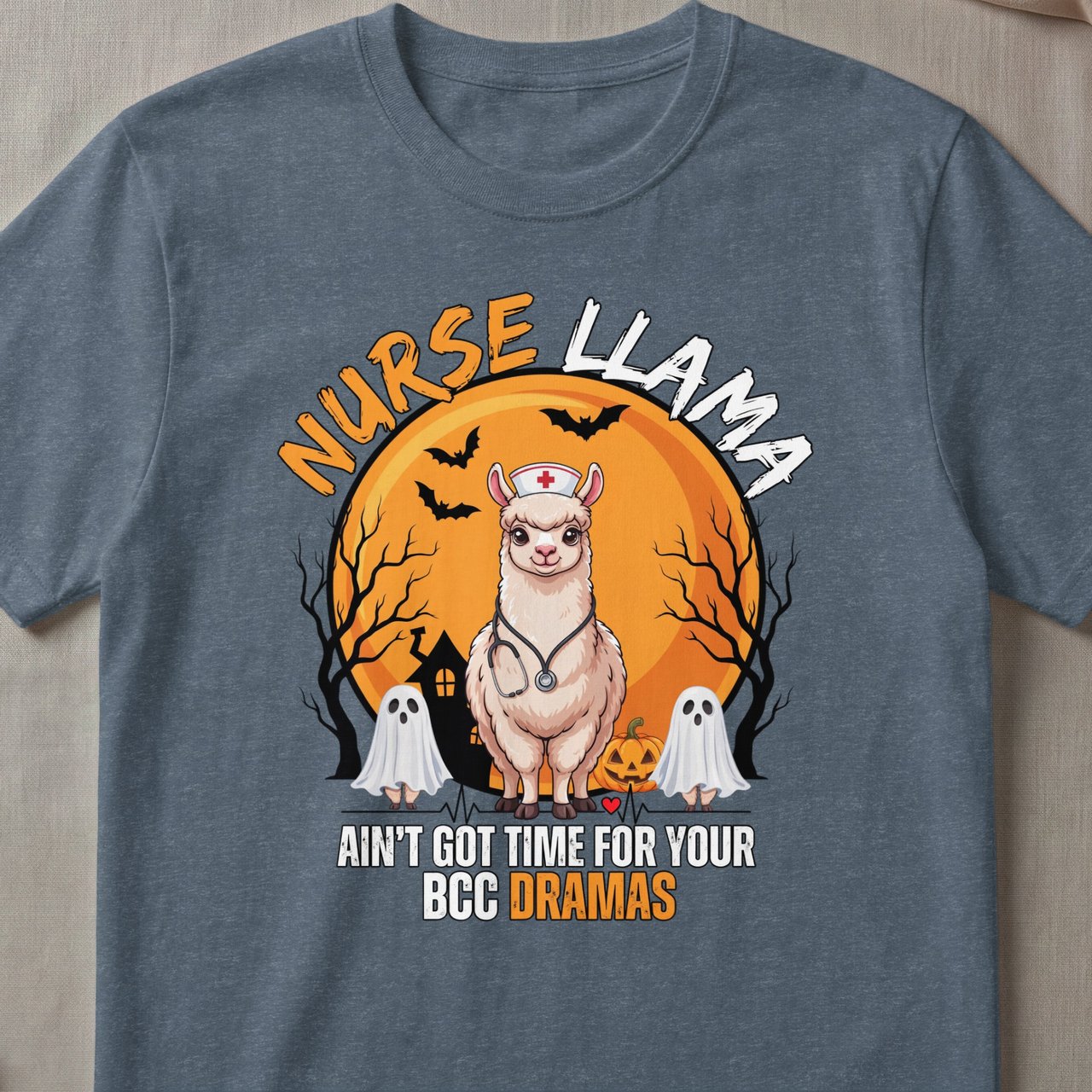 Halloween Nurse Llama Tee