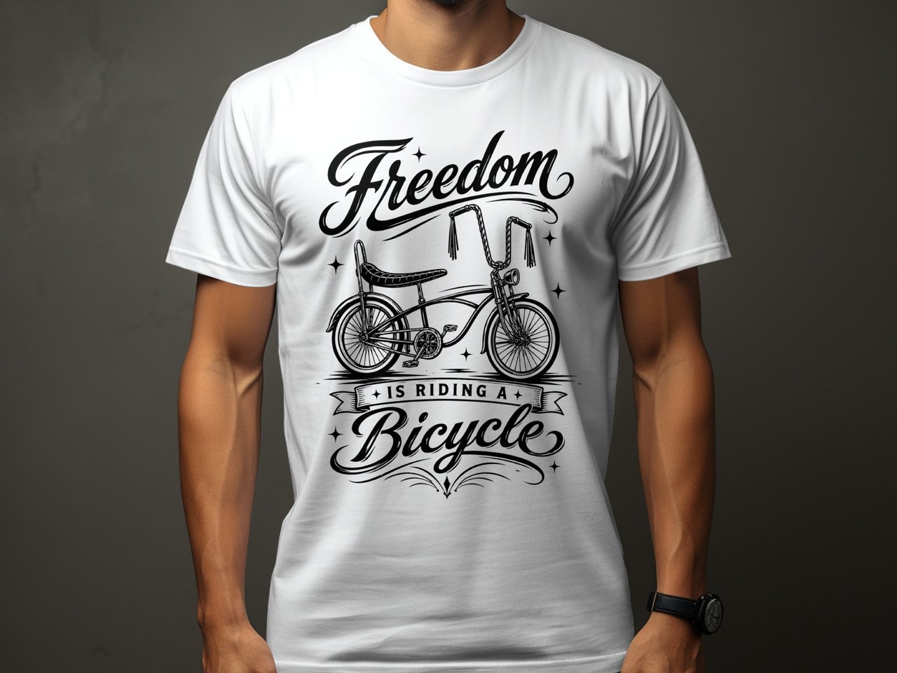 Freedom Is Riding a Bicycle | Lowrider Bike T-Shirt