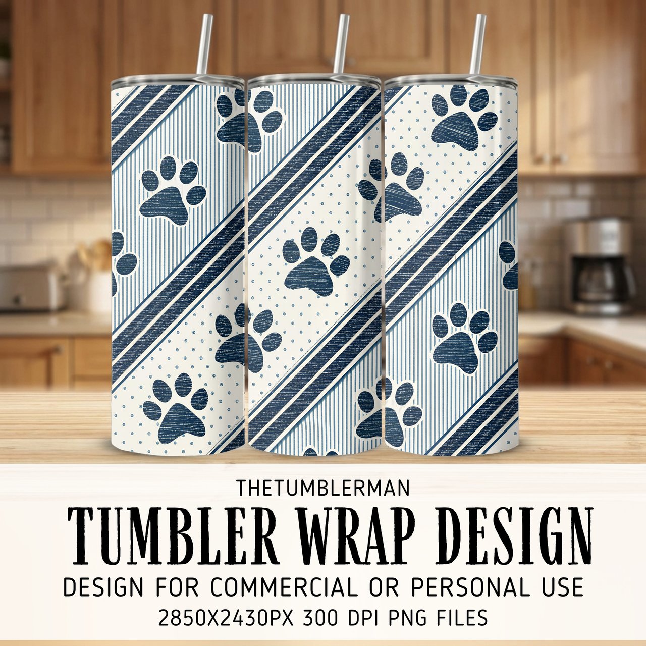 Nautical Paw Print Digital Design Size Bundle Png