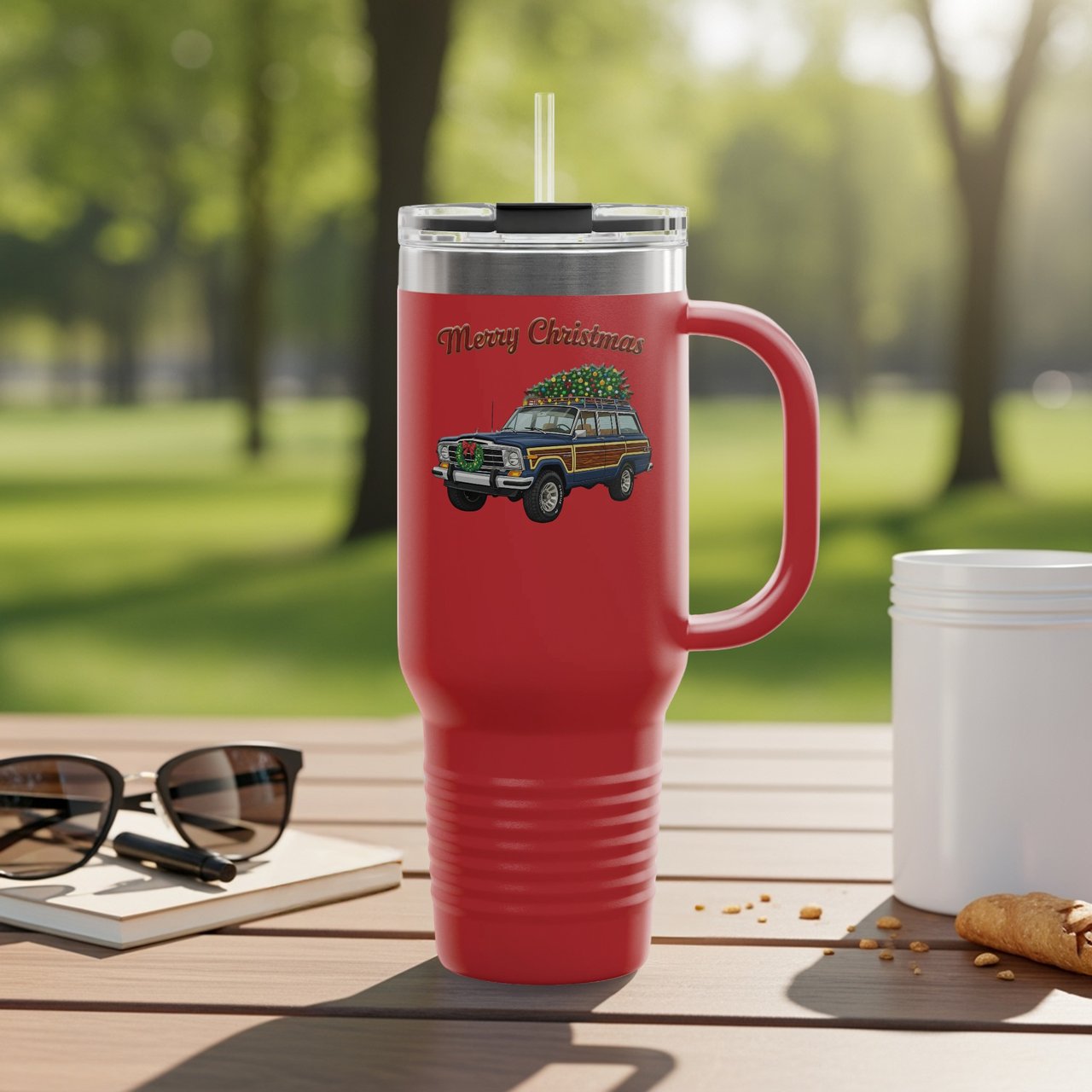 Merry Christmas Wagoneer Tumbler, The Waggy, Car Tumbler, Holiday Tumbler, Grand Wagoneer Christmas, Car Lover Gift, Christmas Gift