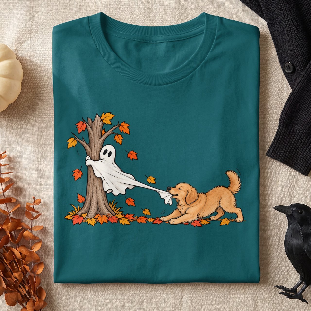 Golden Retriever Ghost Tug Tee