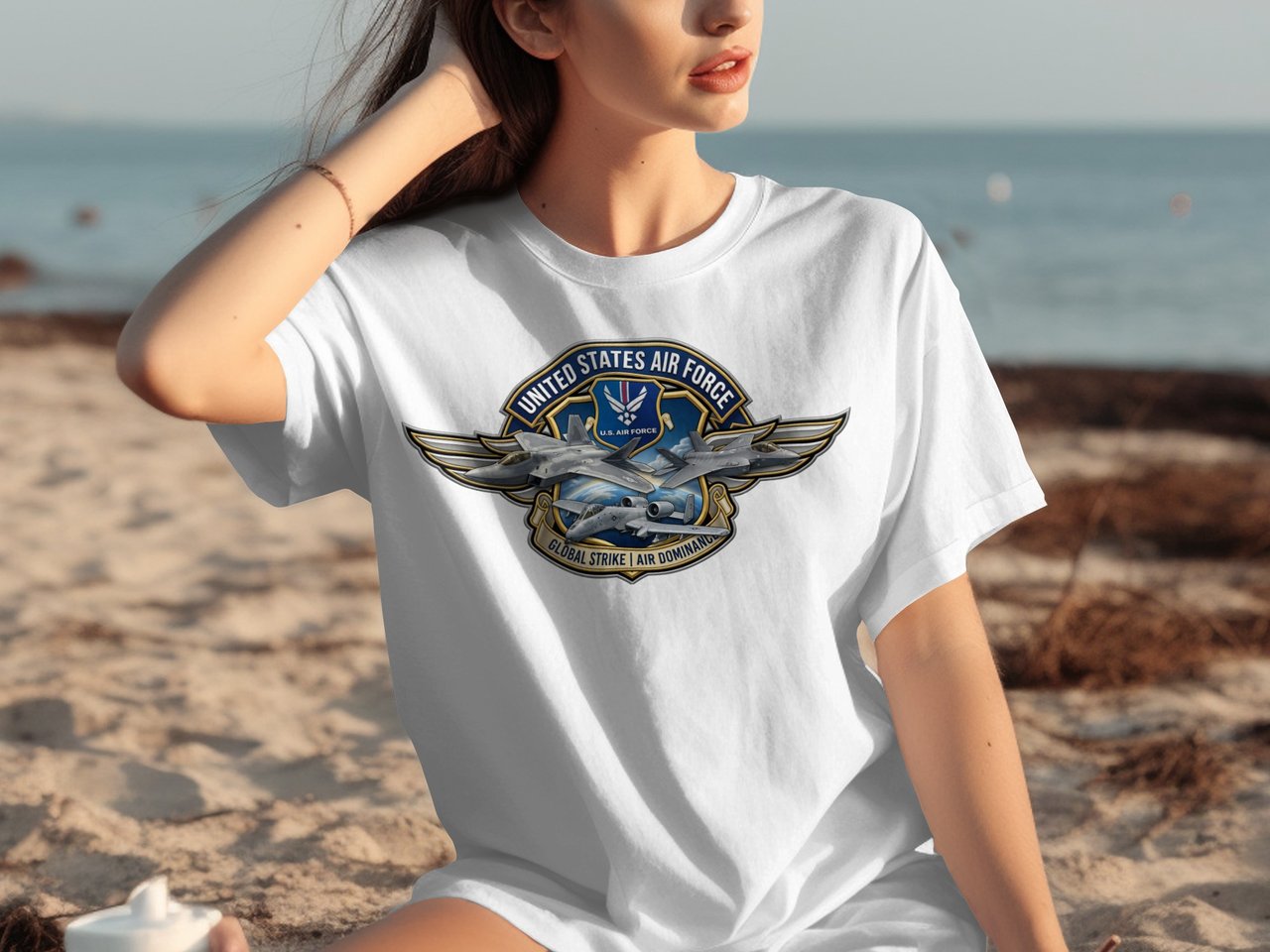 US Air Force Global Strike Air Dominance T-Shirt for Military Enthusiasts & Veterans, Fighter Jet Graphic Tee