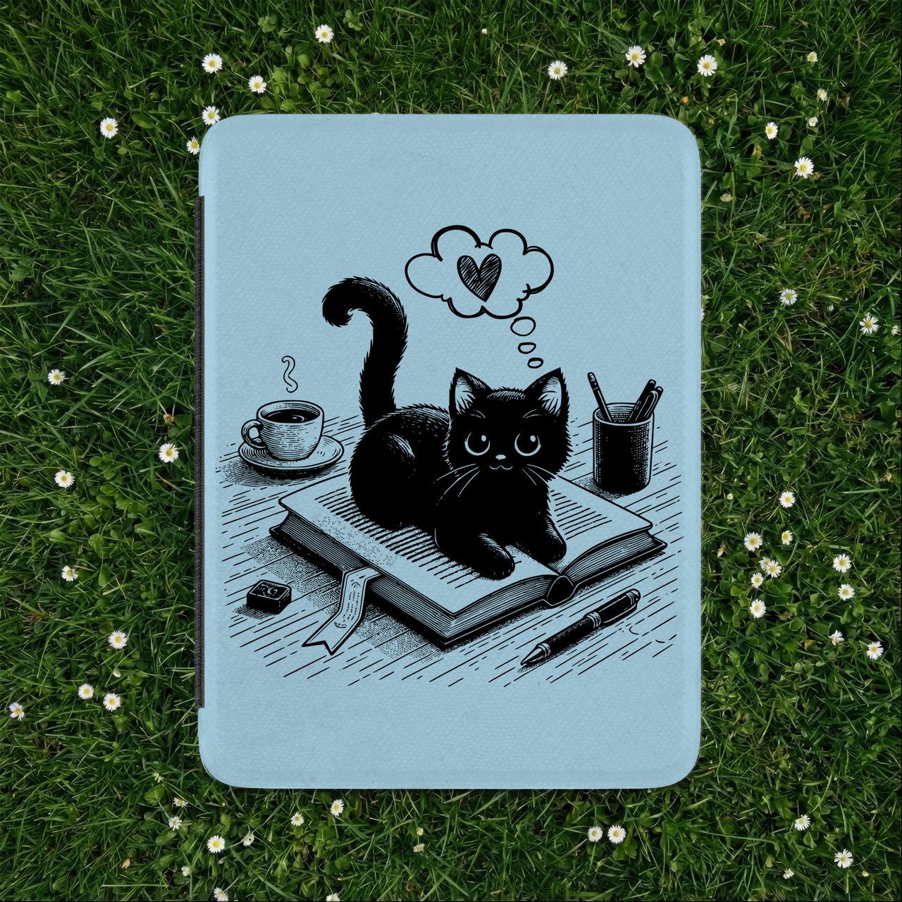 Cozy Reading Cat Kindle Case