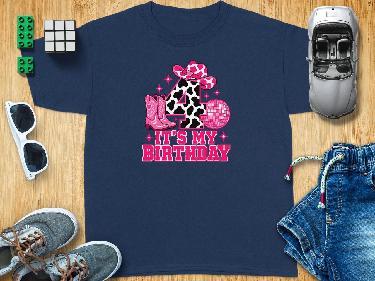 Disco Cowgirl 4th Birthday Tee