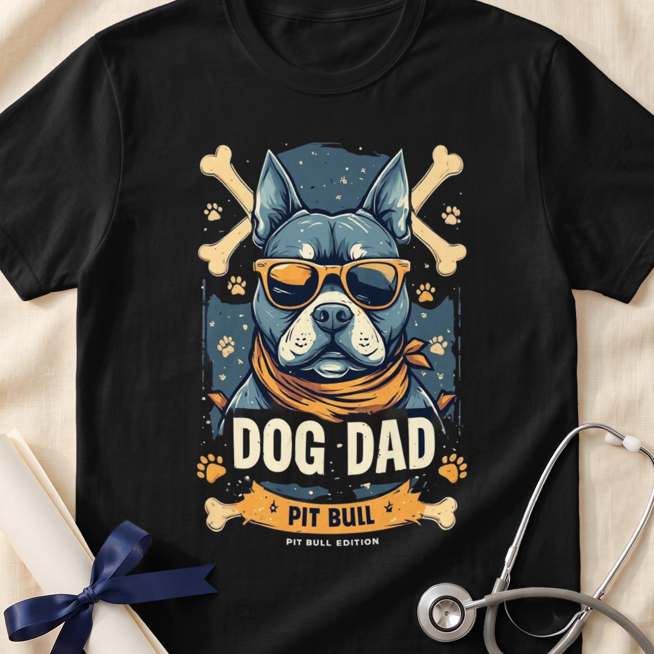 Pit Bull Dog Dad Tee | Pit Bull Dad Shirt | Pittie Dad Gift | Dog Dad Apparel