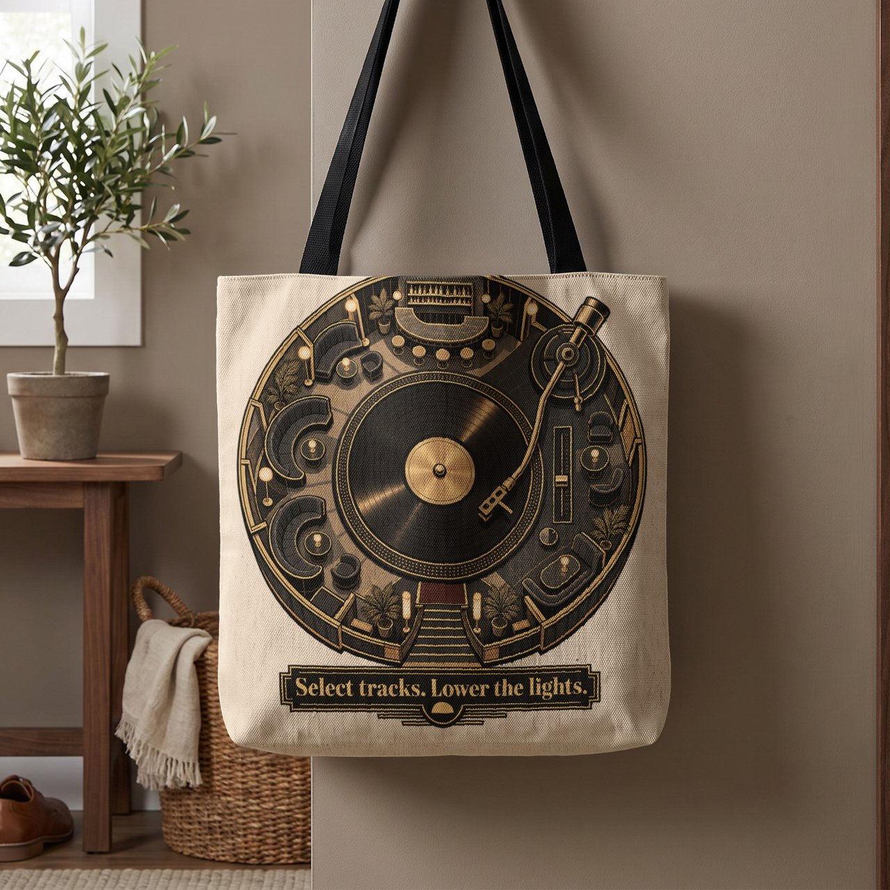 Select Tracks Vinyl Lounge Tote Bag
