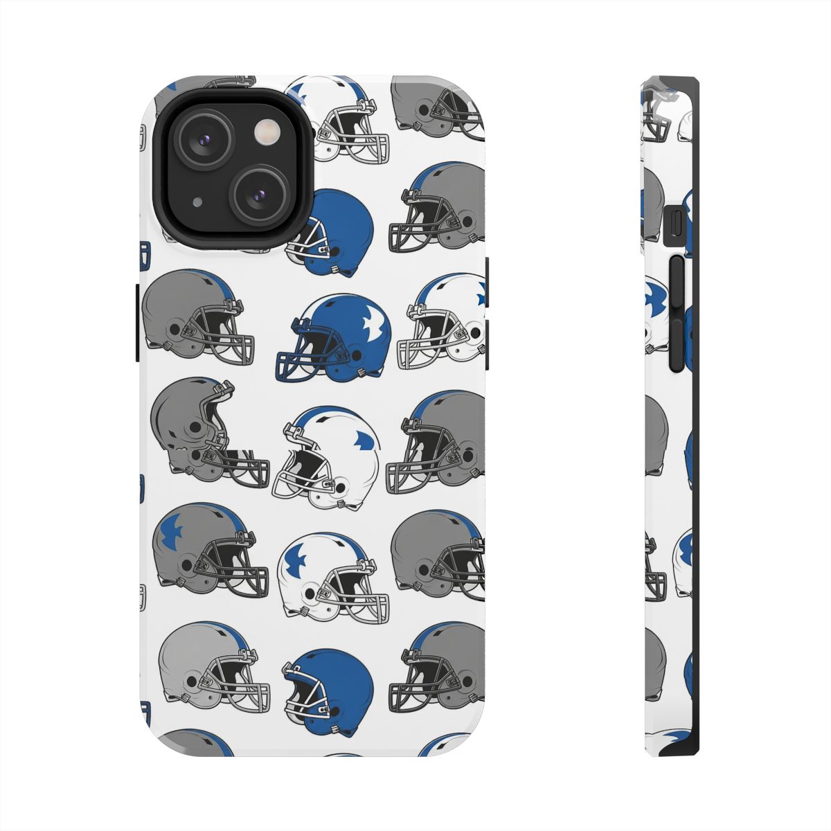 Helmet Pattern Tote Bag: Blue Gray White, Repeat Design Phone Case