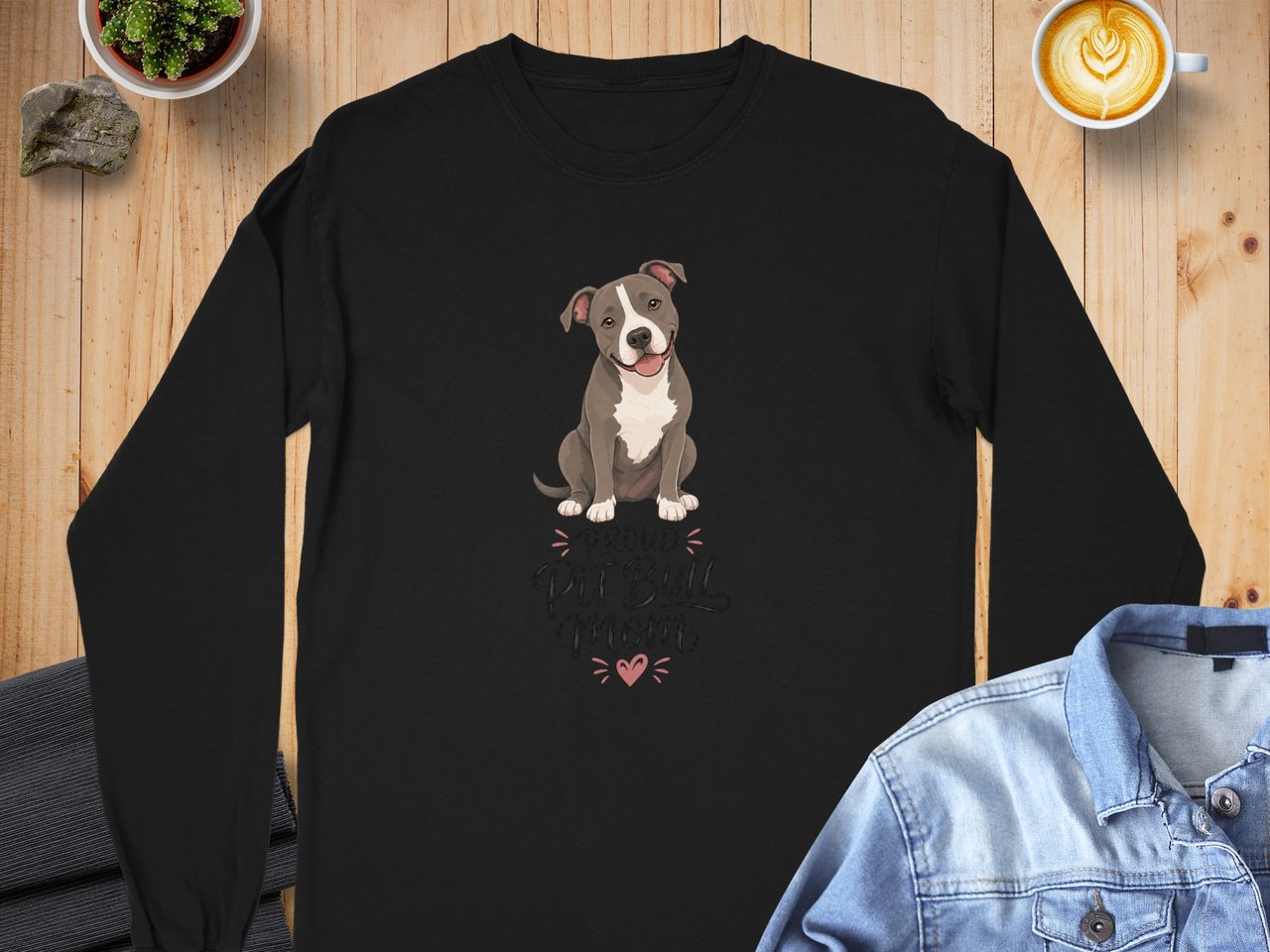 Proud Pit Bull Mom Long Sleeve Tee