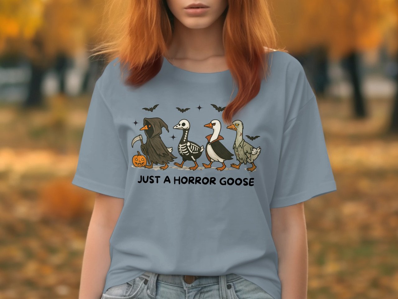 Halloween Goose T-Shirt, Horror Costume Geese, Funny Spooky Season Tee, Halloween Party Apparel, Animal Lover Shirt