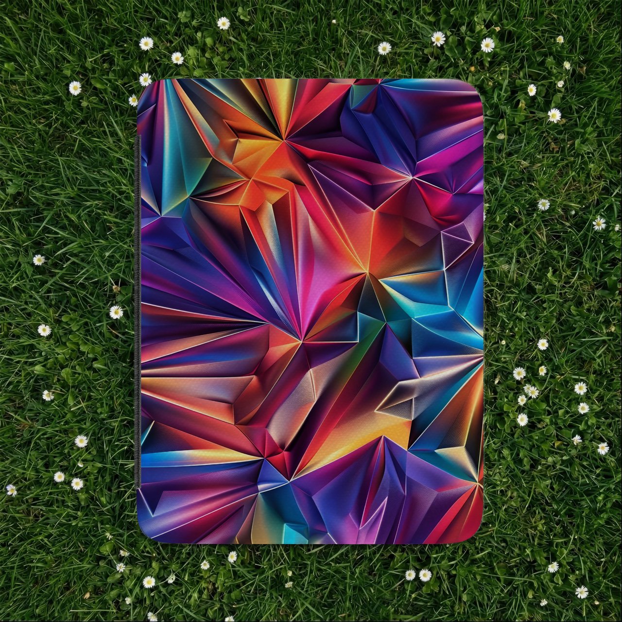 Vibrant Geometric Prism Kindle Case
