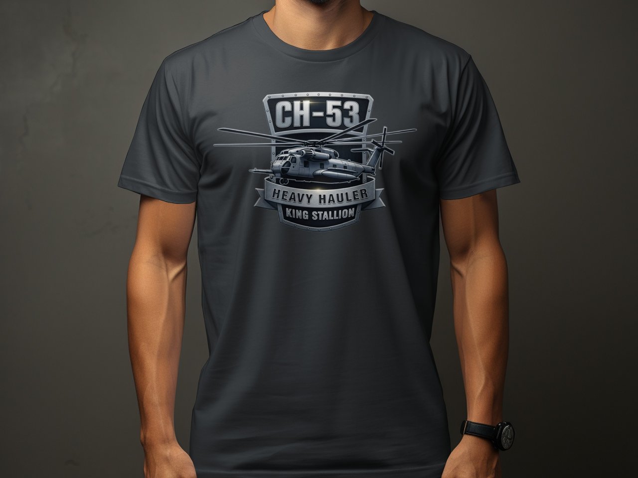 CH-53 Helicopter Shirt, King Stallion Heavy Hauler T-Shirt, Military Aviation Pilot Graphic Tee, Veteran Flight Crew Gift for Men