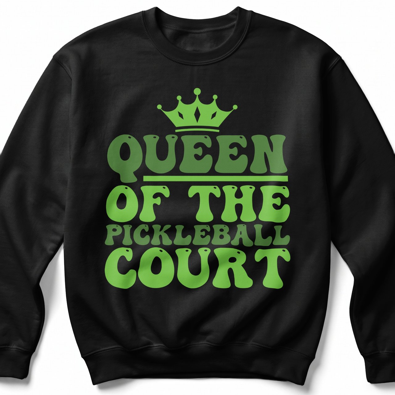 Pickleball Gildan Crewneck Sweatshirt, Queen of the Pickleball Court, Retro Court Warm Up Pullover