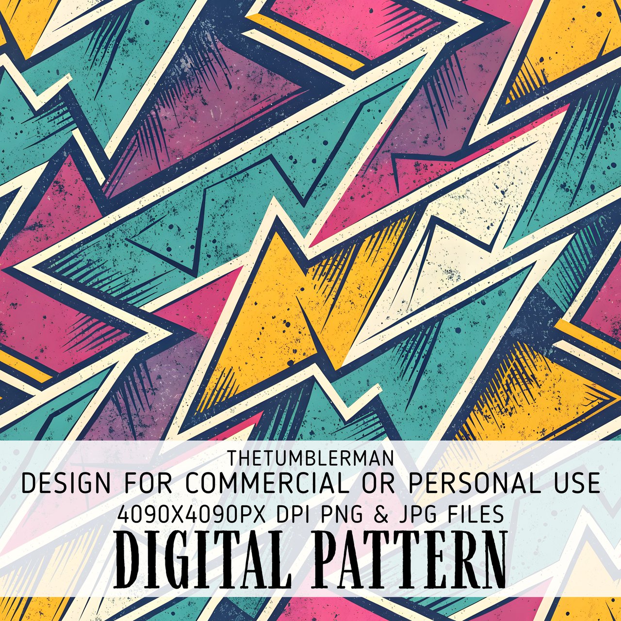 Digital Pattern Bundle, Geometric Retro Pattern, 80s Pattern, Seamless Pattern, Digital Paper, Abstract Pattern, Design Resource, Digital