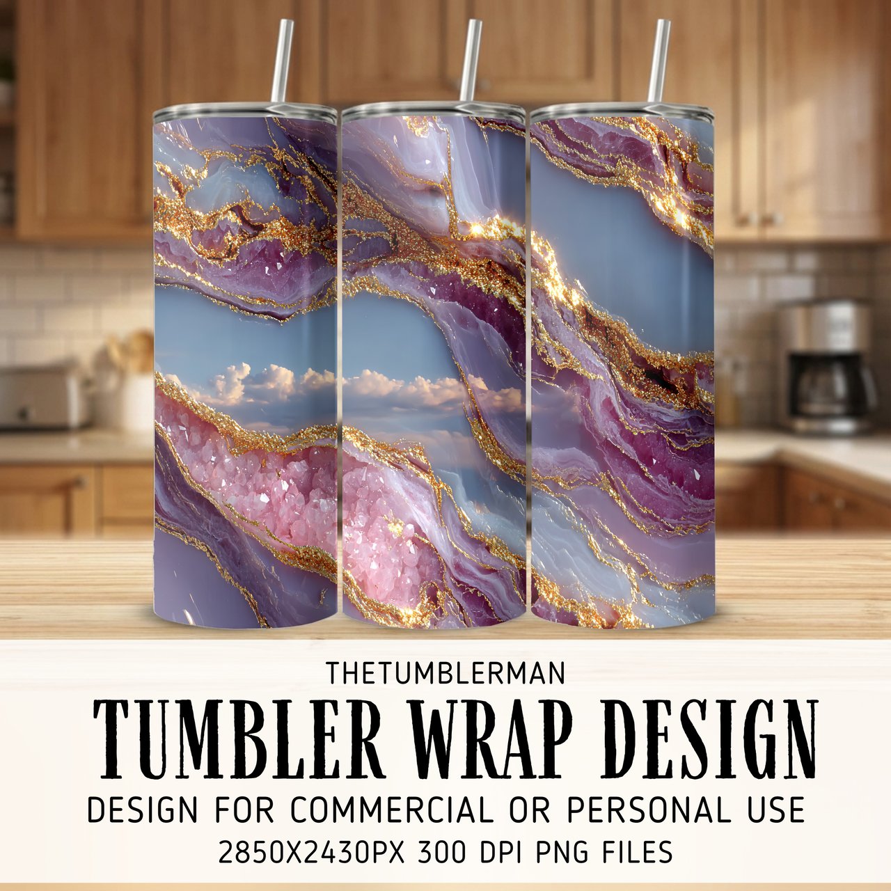 Agate Sky 20oz Skinny Tumbler Wrap Sublimation Design, Geode Tumbler, Purple Gold Tumbler png, Straight and Tapered Wrap, Digital