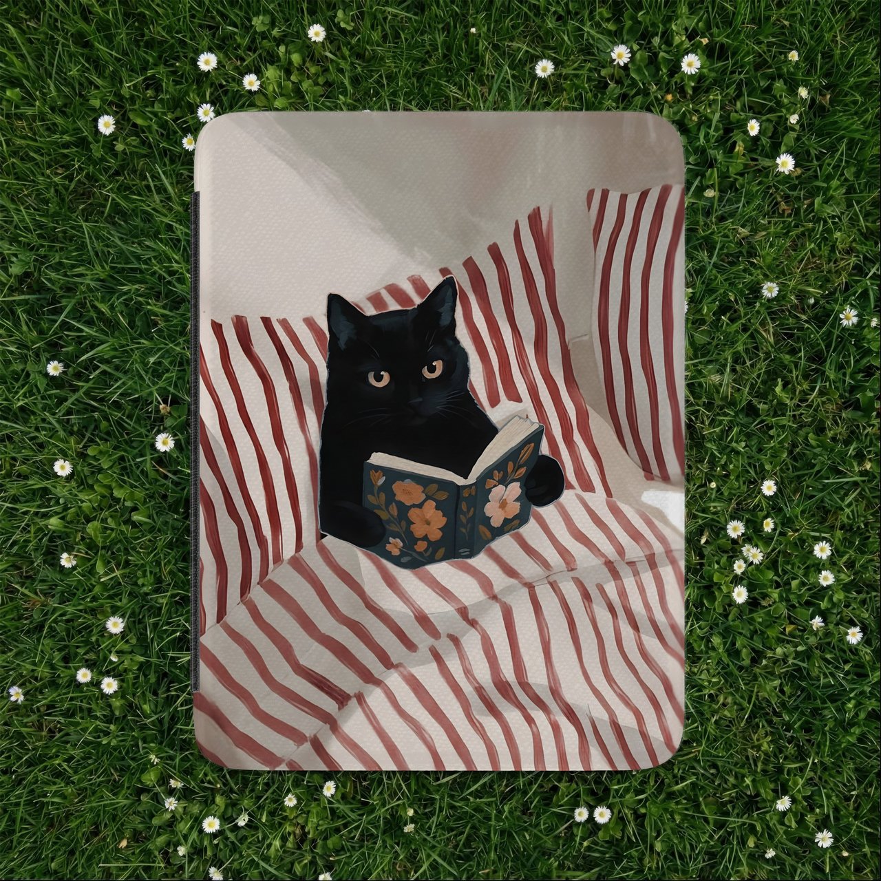 Reading Black Cat Kindle Case