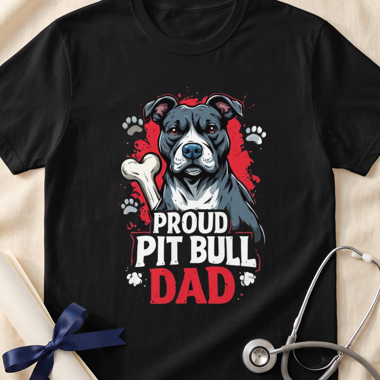 Proud Pit Bull Dad Tee | Pit Bull Dad Shirt | Pittie Dad Gift | Dog Dad Apparel